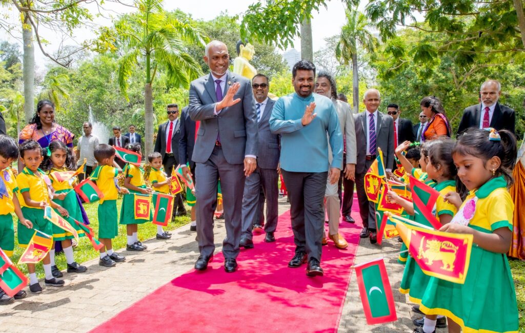 Maldivian President Plants a Sapling to Mark 60 Years of Sri Lanka–Maldives Diplomatic Relations…..